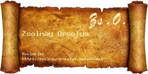 Zsolnay Orsolya névjegykártya